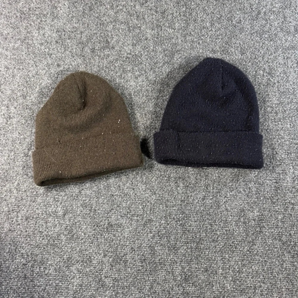 Carhartt‎ Beanie Bundle Set of 2 Navy Blue and Dark Brown Rib Knit Watch Hats